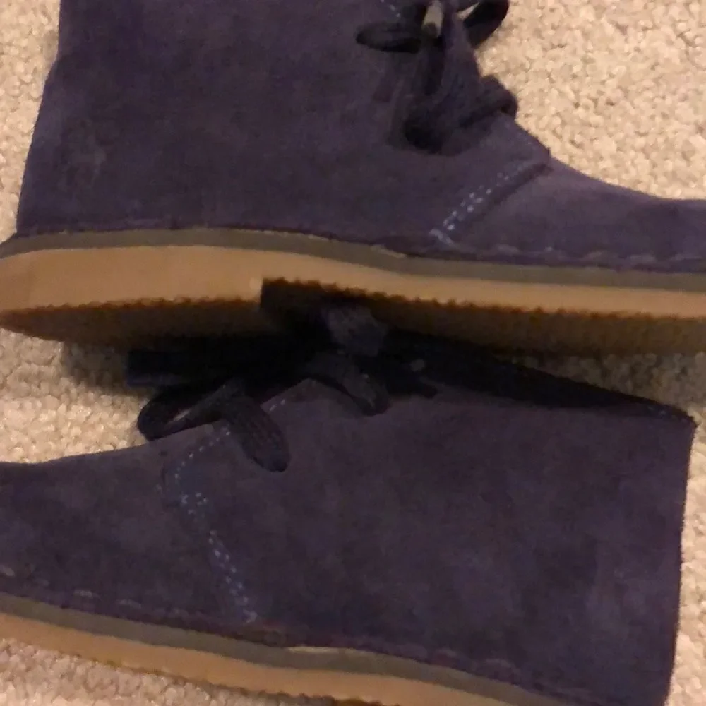Ralph Lauren Girls Purple Suede Ankle Booties - Size 7 1/2